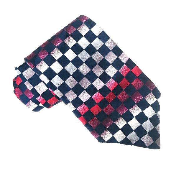 John Hill Executive Tie Checkered Flag Racing Plaid NASCAR Swing Mechanic USA - Picture 9 of 10